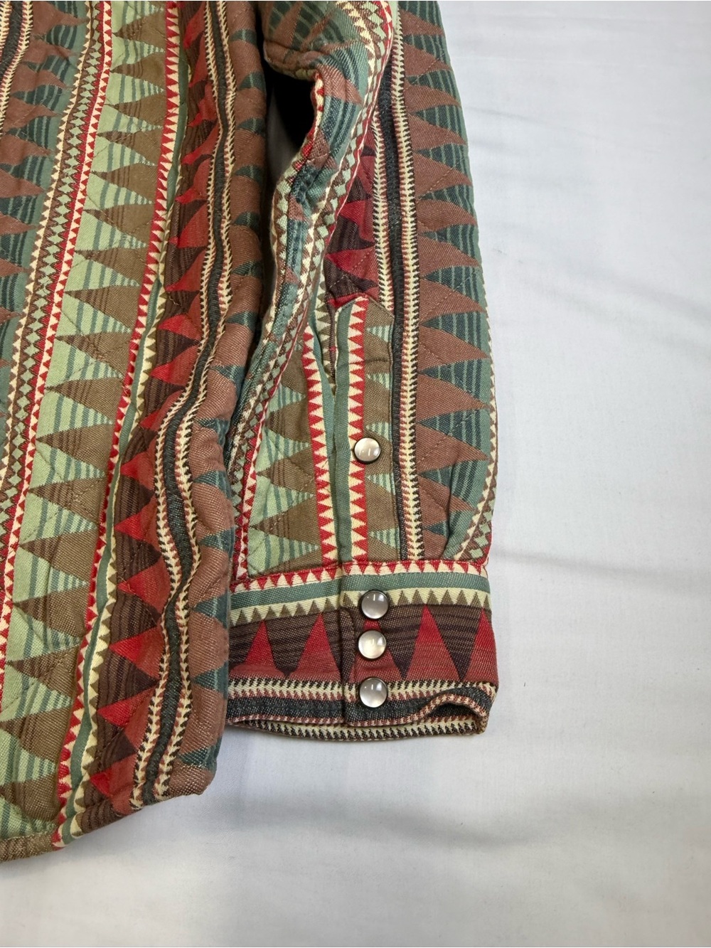 Ralph Lauren Double RL Southwestern Geometric Button-Down - Red, Green, Brown - Picture 13 of 13